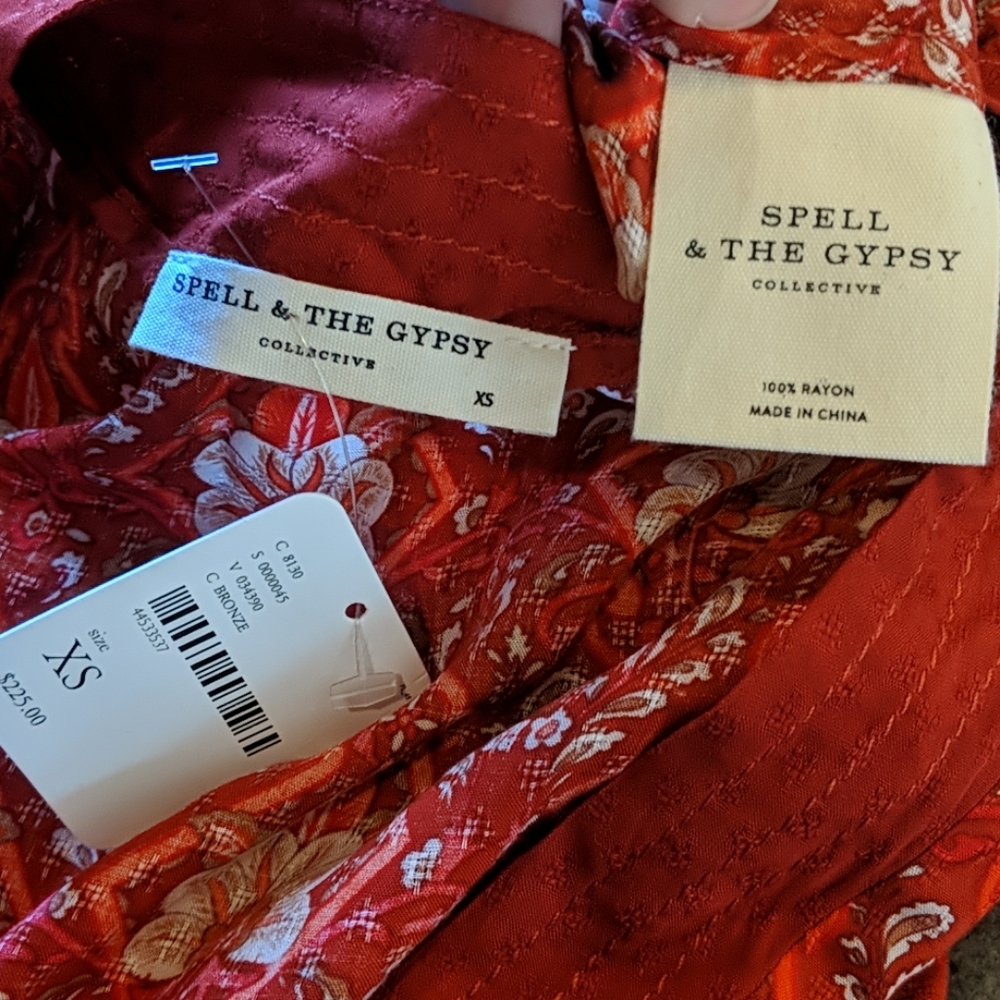 SPELL AND THE GYPSY Jewel Soiree Copper Midi Dress - Picture 8 of 8